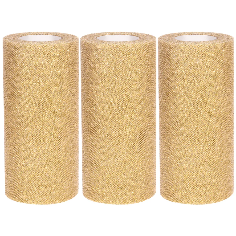 3 Rolls Tulle Fabric Rolls Tulle Ribbon Decor Wedding Tulle Ribbon Mesh Gauze