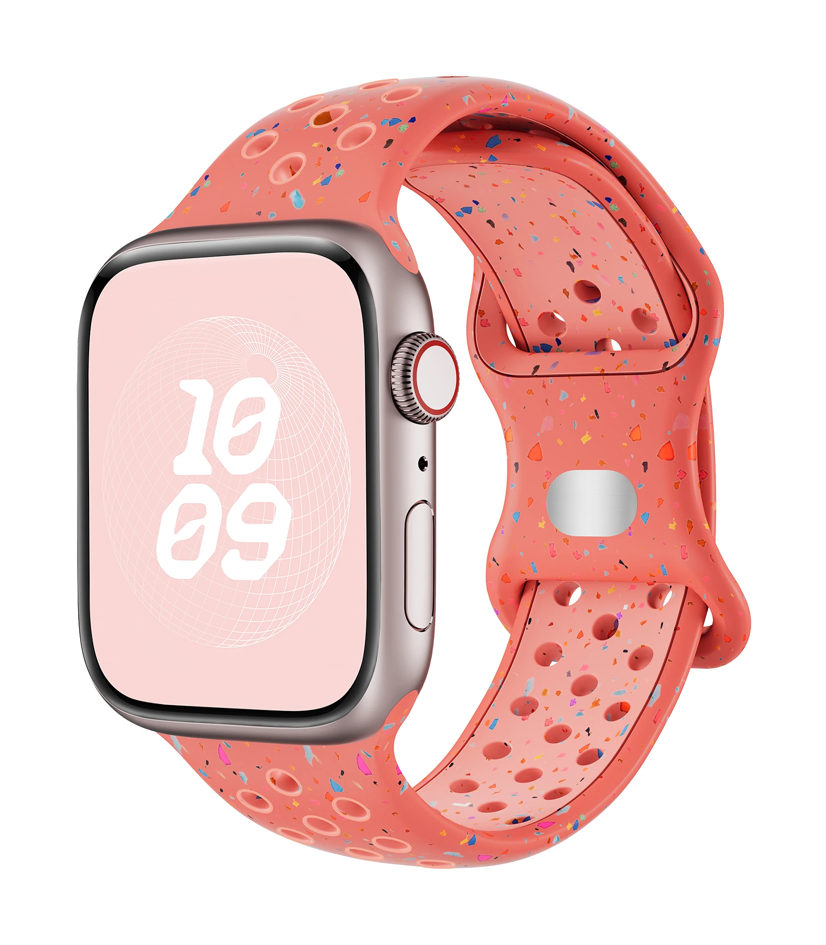 Ремешок силиконовый спортивный для Apple watch band 40 мм 41 45 44 38 49 Воздухопроницаемый