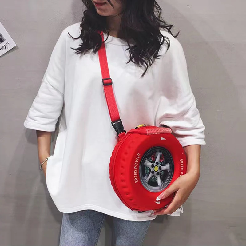 

New Women's Luxury Shoulder Tote Bag Creative Children's Car Tire Handbag Wallet Fashion Ladies Evening Clutch Purse Makeup Bags