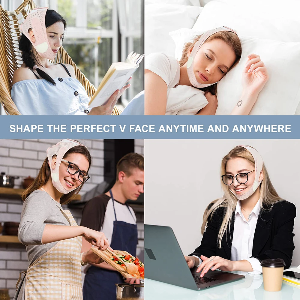 Ремешок для похудения лица подтягивающий дышащий V-образный контур двойной
