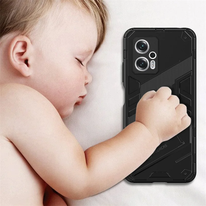 For Poco X4 GT Cover Case For Poco X4 GT Coque Shell Fundas Armor Shockproof Hard Stand PC Phone Bumper For Poco X4 GT