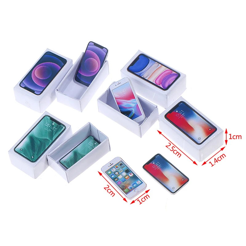 

1:12 Miniature Dollhouse Mobile Phone Iphone Model IPhone Box For Barbies BJD OB11 Blyth Doll House Decoration Accessories