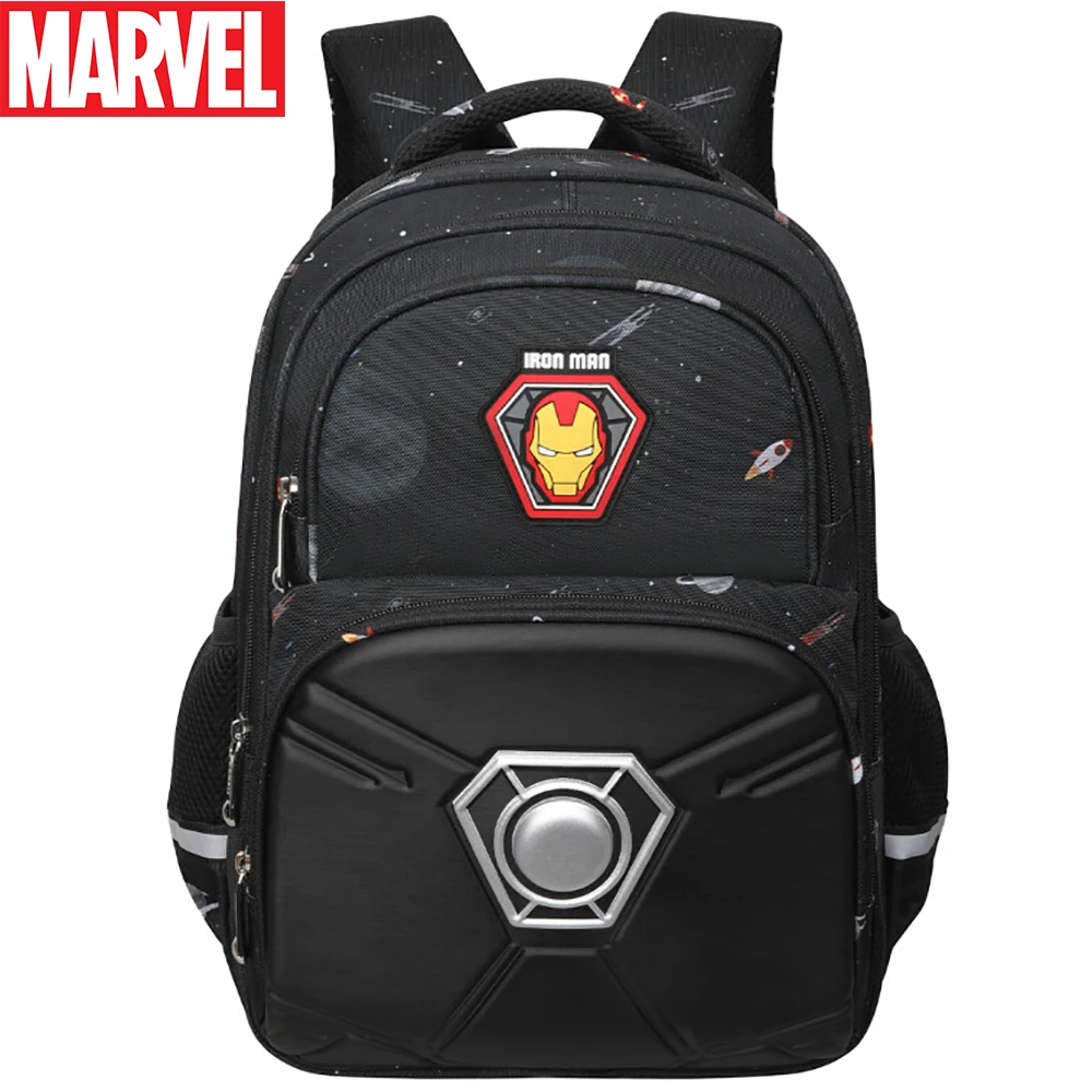 

Школьный ранец для Мальчиков Marvel «Железный человек», рюкзак для подростков с мультяшным рисунком Человека-паука, новая сумка для учеников н...