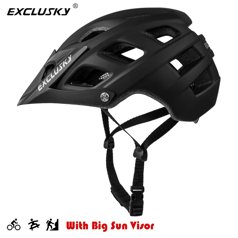 Exclusky Outdoor DH MTB Bicycle Helmet Integrally-molded Road Mountain Bike Helmets Ultralight Racing Riding Cycling Helmet