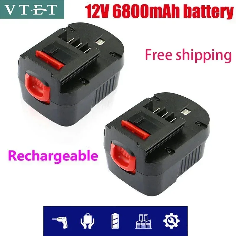 12 В 6800 мАч аккумуляторная батарея для инструментов Black & Decker A12 a12ex fsb12 fs120b a1712 hp12k