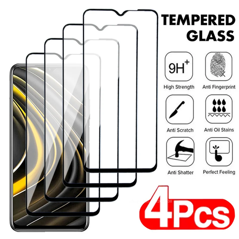 4 шт. полная защита экрана для Xiaomi POCO X3 NFC X4 X5 M3 M4 M5 Poco F3 F4 GT F5 Pro C40 C50 C51 C55