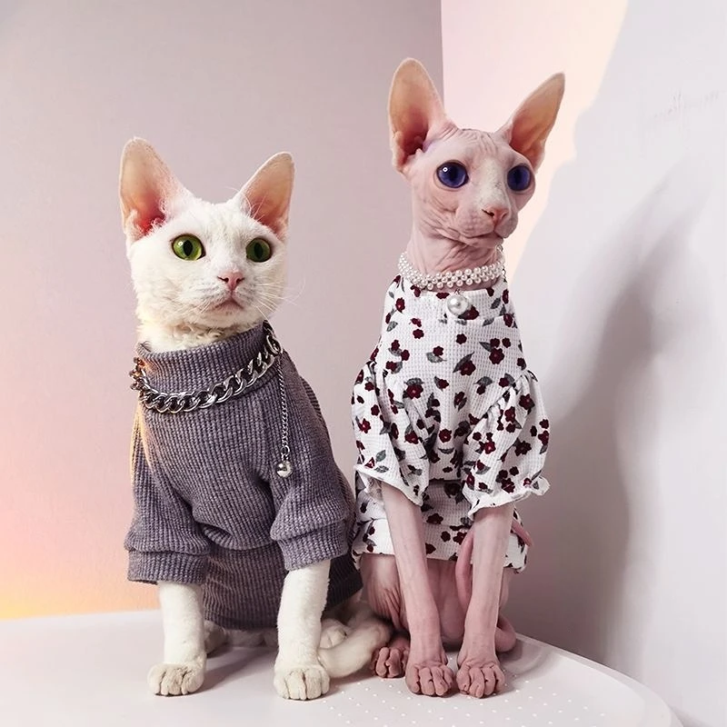 

Одежда для кошек из Сфинкса весна-лето жилет с цветами для котят одежда из хлопка без волос Одежда для кошек одежда для домашних животных