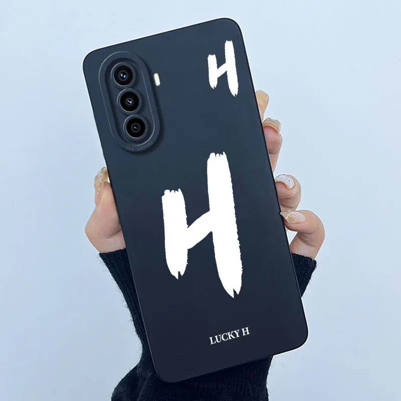 Фото Для Huawei Nova Y71 Y70 Plus чехол Lucky Initial Letter силиконовый мягкий матовый бампер для телефона HUAWEI NovaY70 MGA-LX9 корпус №4