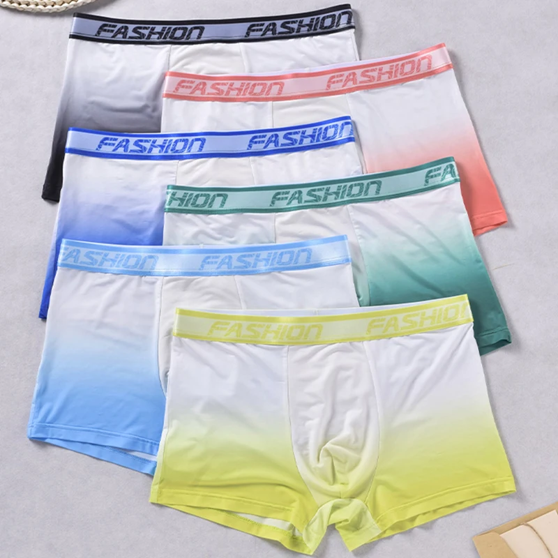 

Mens Underwear Boxers Ice Silk Men's Panties Boxershorts Men Gradient Boxer Shorts Dry Antibacterial Men Underpants Boxers