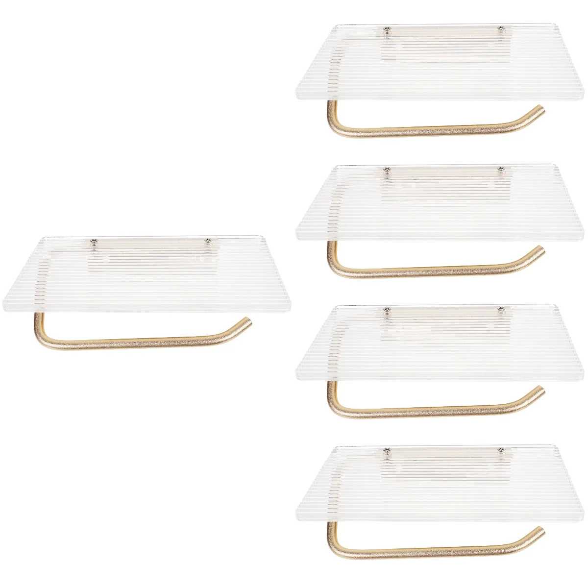 

Set 5 Paper Roll Holder Towel Rack Hanger Bathroom Supply Wall Mounted Shelf Toilet Tissue Black Phone