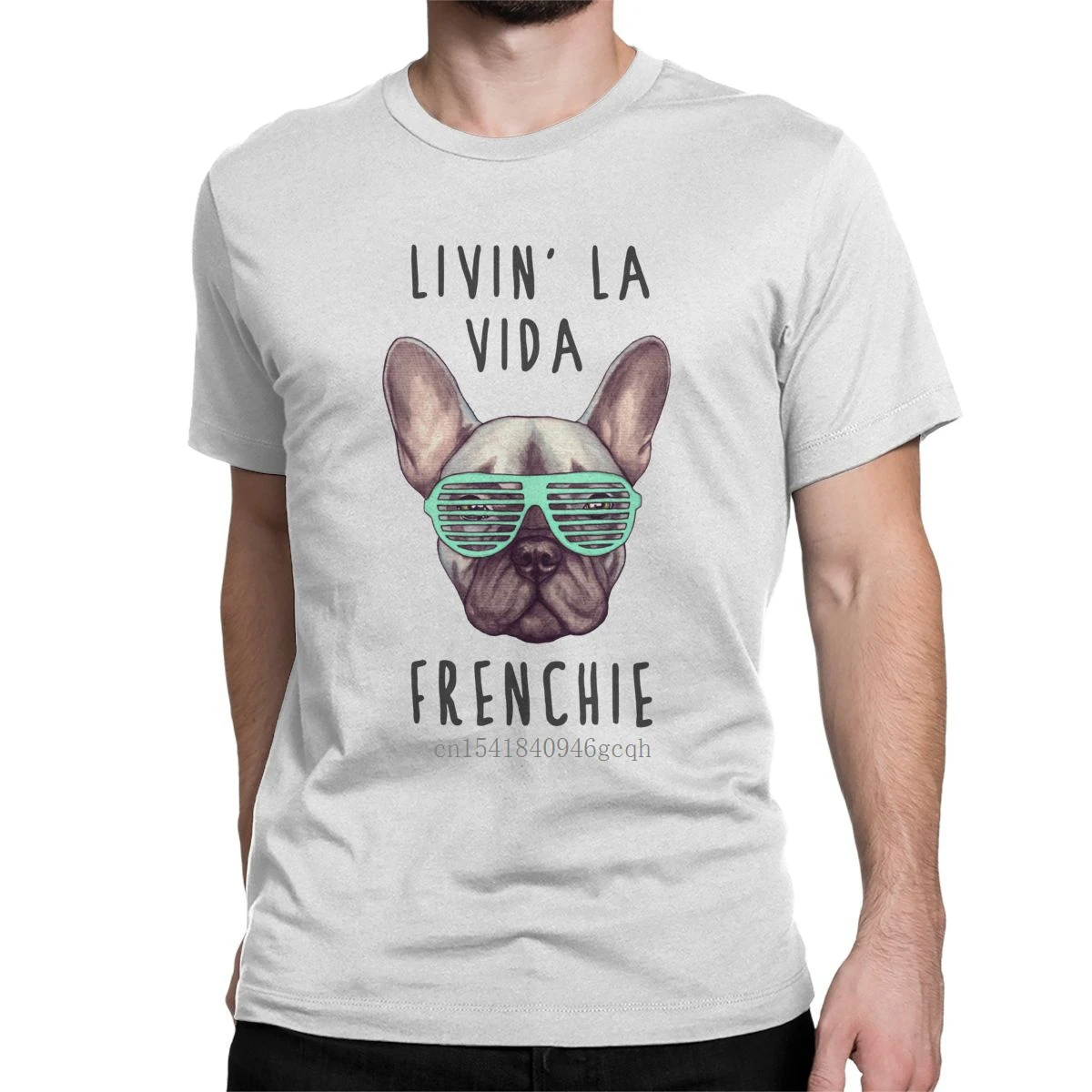 

Livin' La Vida Frenchie French Bulldog Men's T Shirts Dog Lover Vintage Tees T-Shirt 100% Cotton Birthday Present Clothes