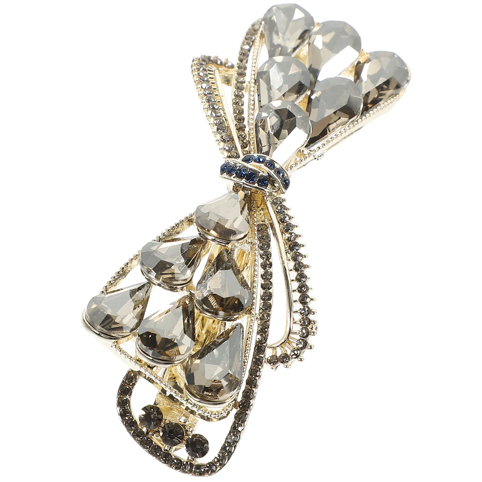 

Wedding Hair Clips Barrettes Women Thick Styling Accessories Modeling 8x3x2.5cm Rhinestones Grey Alloy Temperament Bride