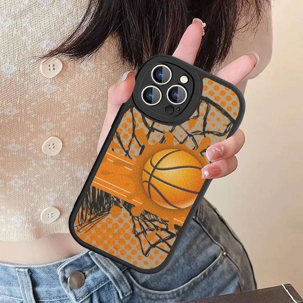 Баскетбольная корзина с цифрами чехол для телефона из жесткой кожи iPhone 14 13 12 Mini 11