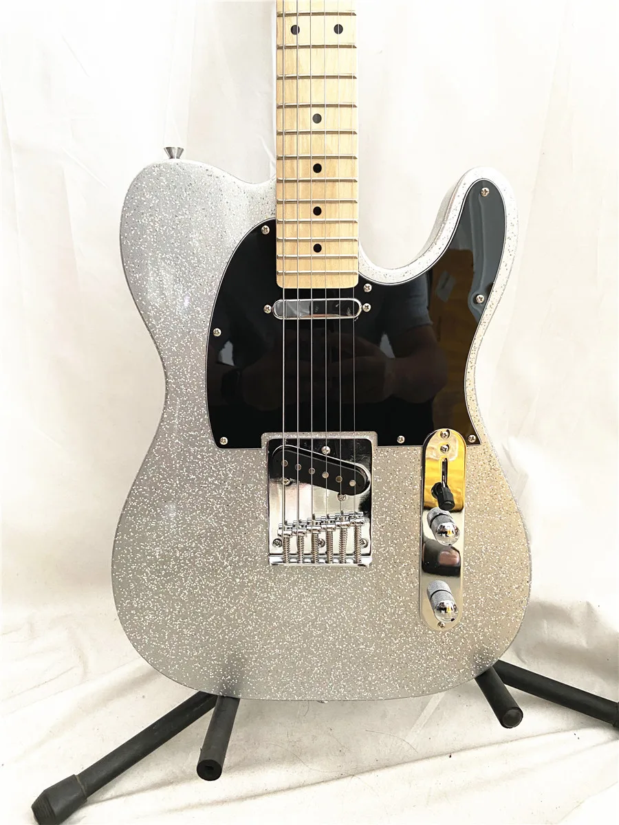 

Custom silver grain 6 string electric guitar maple xylophone neck black guard free shipping