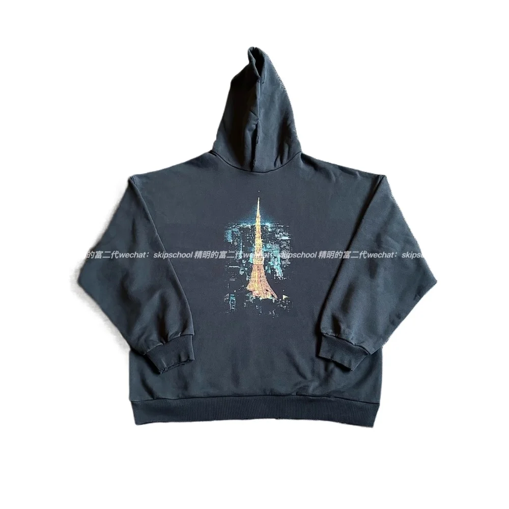 NIGO Мужская винтажная толстовка с капюшоном и принтом Tower City High Street в стиле хип-хоп