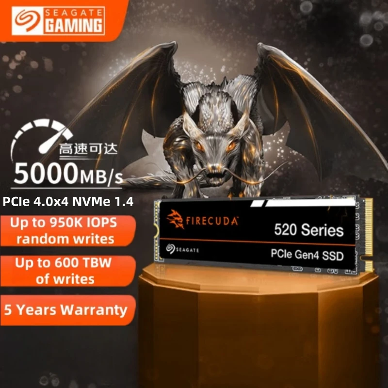 Внутренний твердотельный накопитель Seagate FireCuda 520 PCIe Gen4x4 NVMe 1 ТБ/2 ТБ