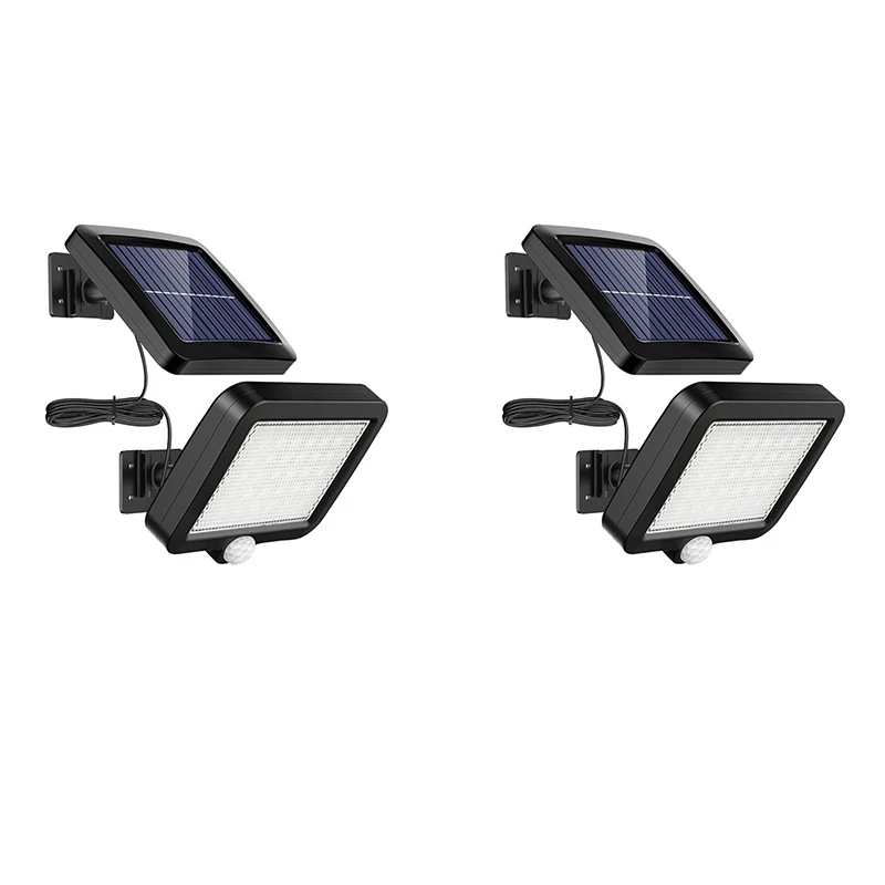 Big Deal 2 Pcs Solar Lights Outdoor,56LED Solar Motion Sensor Outdoor Light,Waterproof Wall Mount Solar Flood Lights For Yard,Et
