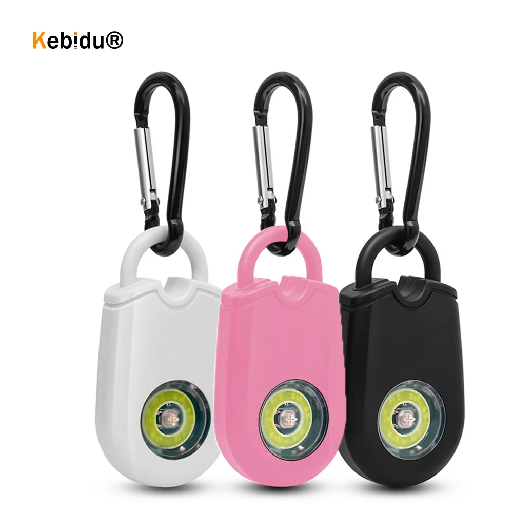 

Kebidu Portable 125dB Light Personal Vibratio Detector protection Super bright sound alarm self defense keychain Security Siren