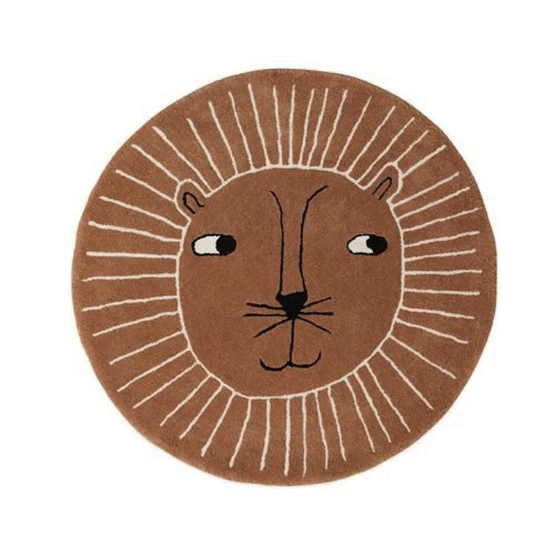 

Baby Play Mats Crawling Carpet Floor Rugs Round Cartoon Rabbit Lion Cotton Game Pad Playmat Kids Room Decoration