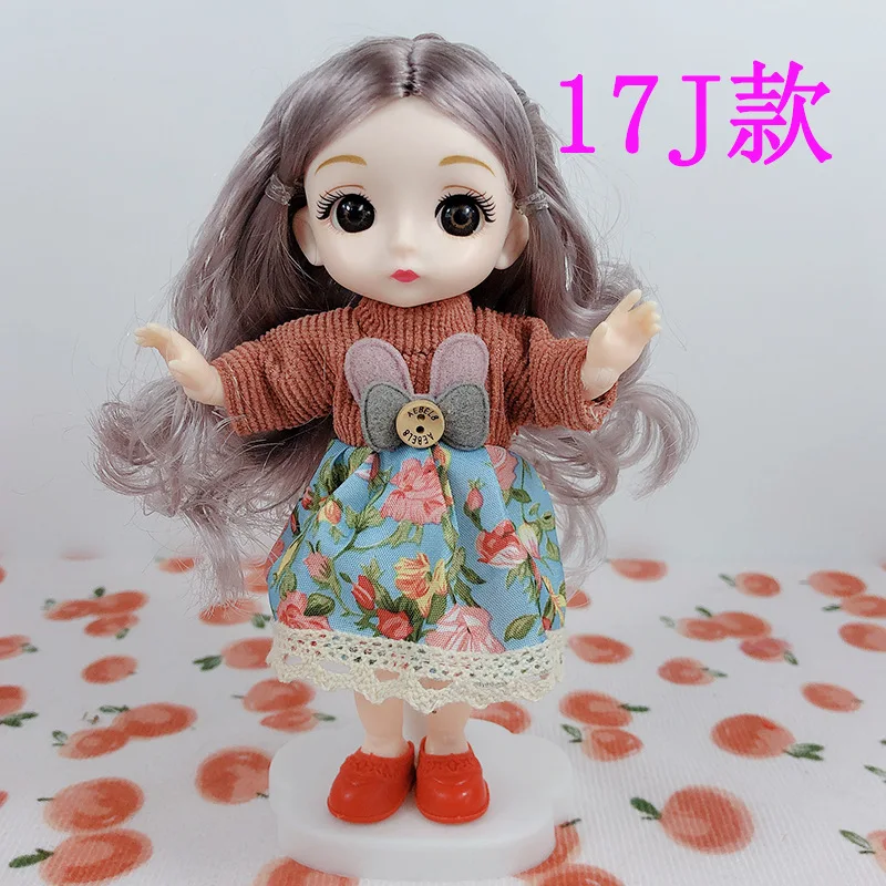 

New 16cm BJD Doll with Clothes Headwear 1/12 Fashion Princess Baby Girls Boy Dress Up Dolls 3D Eyes Accessories Diy Toy Gift