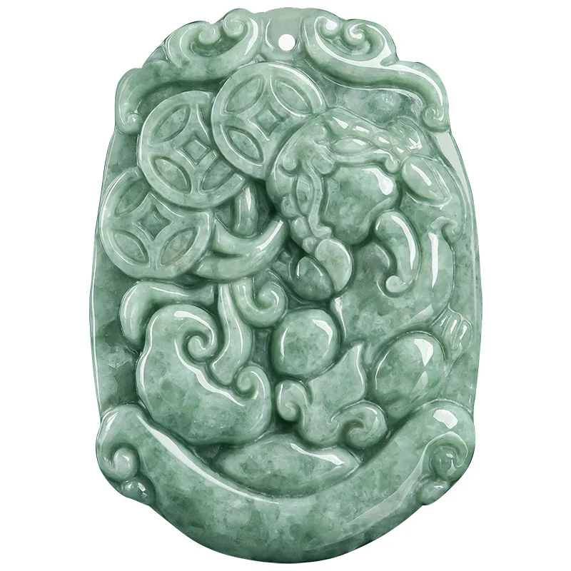 

Burmese Jade Pixiu Pendant Jewelry Carved Chinese Men Natural Real Necklace Green Man Jadeite Charms Emerald Stone Charm Amulet