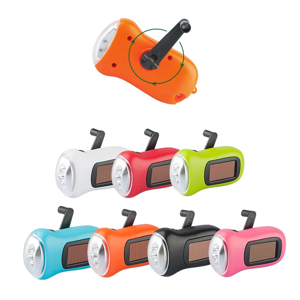 

Portable LED Flashlight Hand Crank Dynamo Torch Solar Tent Light for Outdoor Camping Mountaineering Hiking Lamp Lampe poche ED
