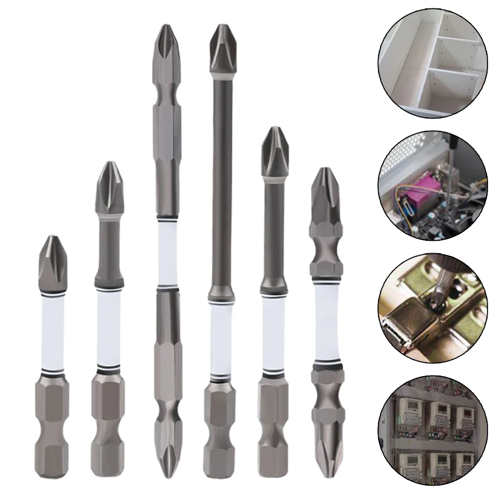 

Двойная головка крест отвертки Биты PH2 шестигранный хвостовик ударные отвертки биты для электрических отверток дрели 50-150 мм