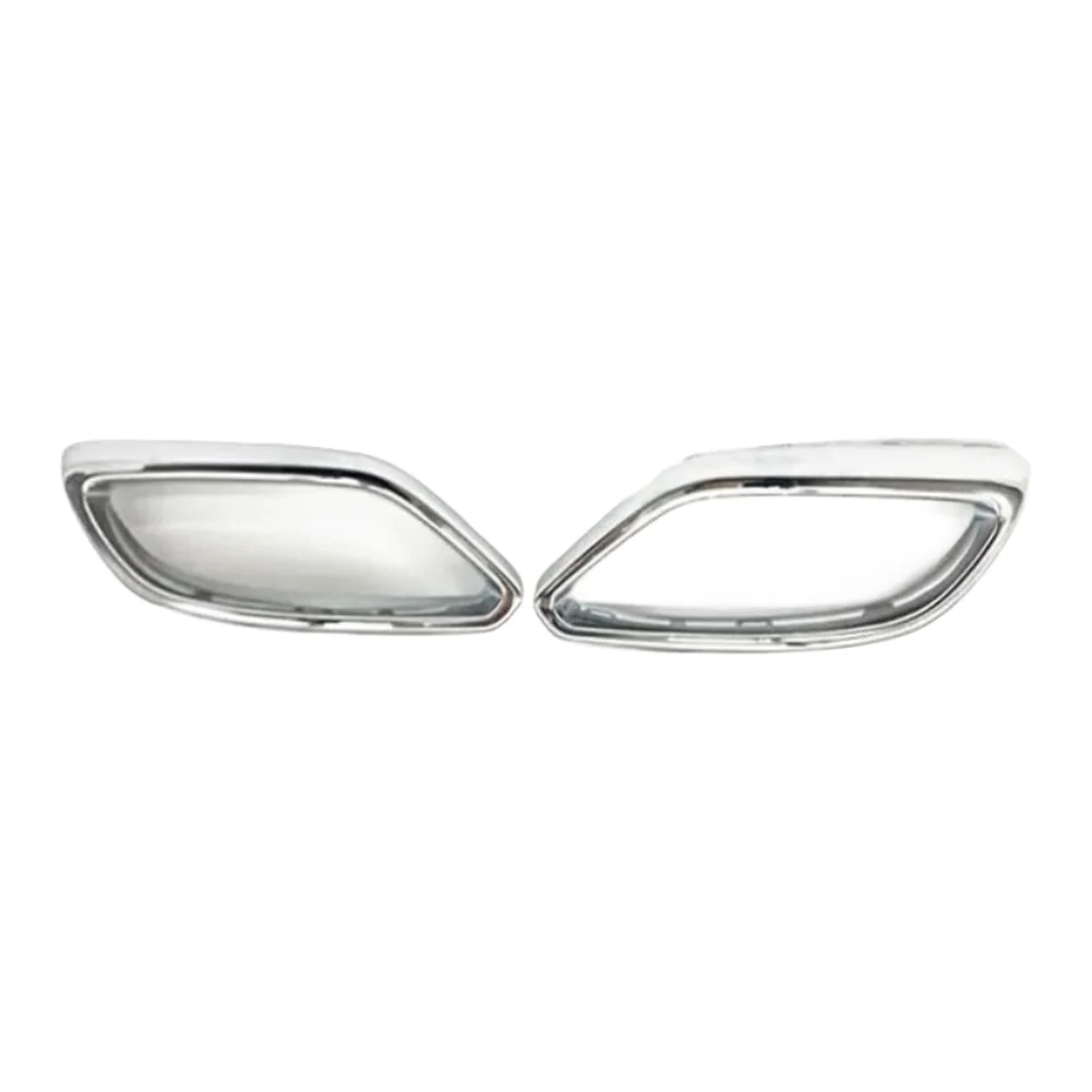 Фото Хромированная накладка на выхлопную трубу для Mercedes-Benz GLC Class X254 W254 2023 2024 2025, декоративная отделка заднего бампера. №1