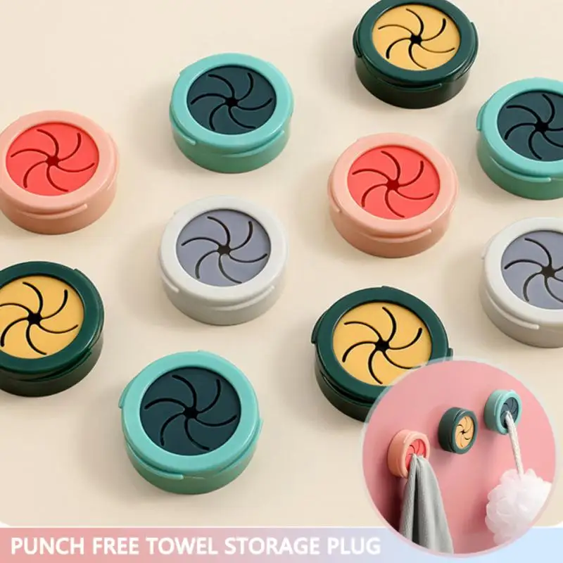 Storage Rack Adhesive Towel Holder Wash Cloth Clip Free Punch Wall Hanger Storage Kitchen Organizer