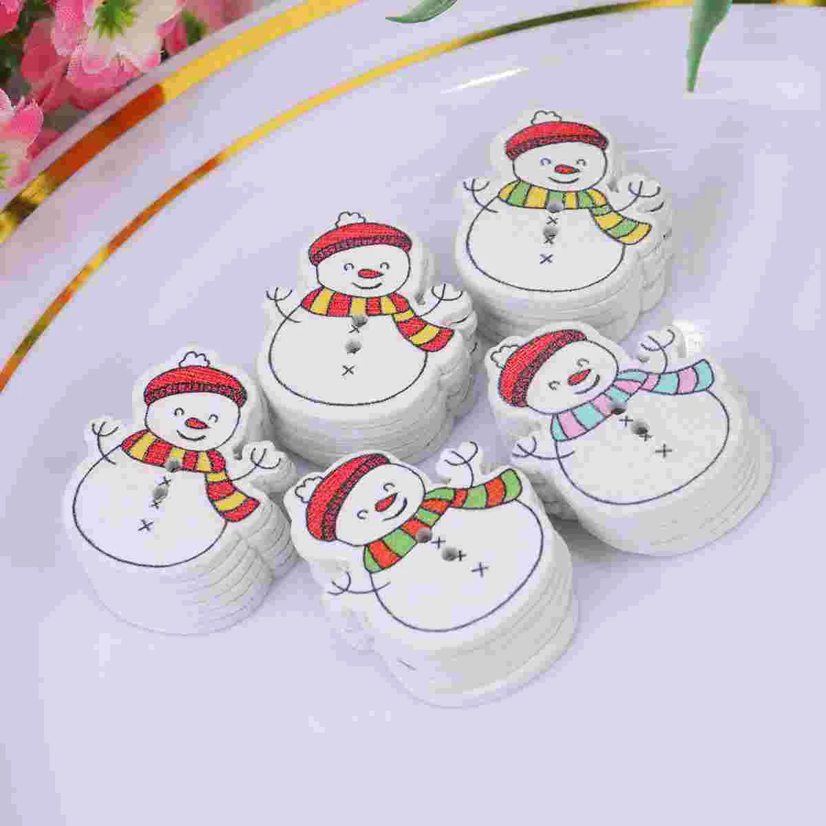 

Buttons Button Snowman Wooden Christmasdiy Crafts Embellishments Cartoon Xmas Sewing Craft Clothing Decoration Scrapbooking Kids