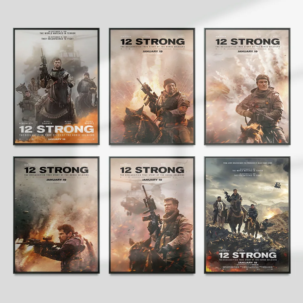 

12 Strong Movie Poster Action Film Art Print Wall Picture Modern Living Room Home Decor Canvas Painting
