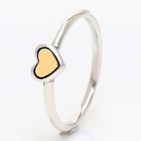 authentic 925 sterling silver domed golden shine heart rings for women wedding party europe pandora jewelry