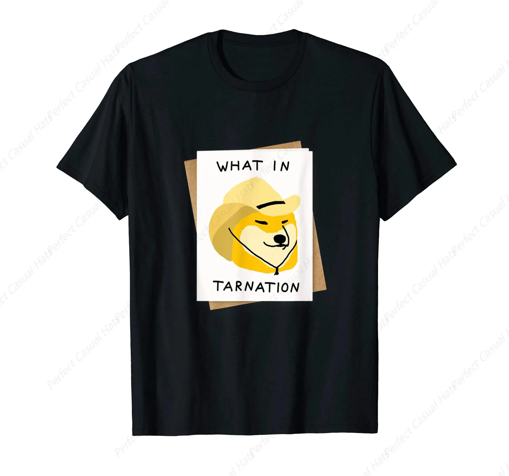Хлопковая Молодежная Футболка с коротким рукавом What In Tarnation Doge Cowboy