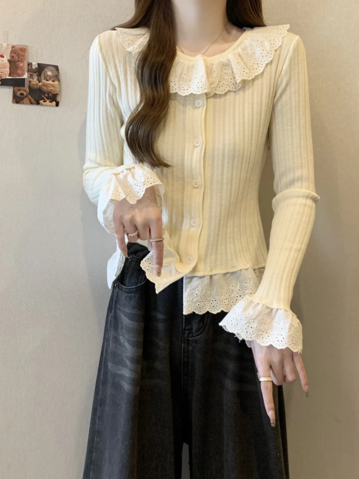 Популярная в этом году красивая вязаная женская рубашка ранней осени новый