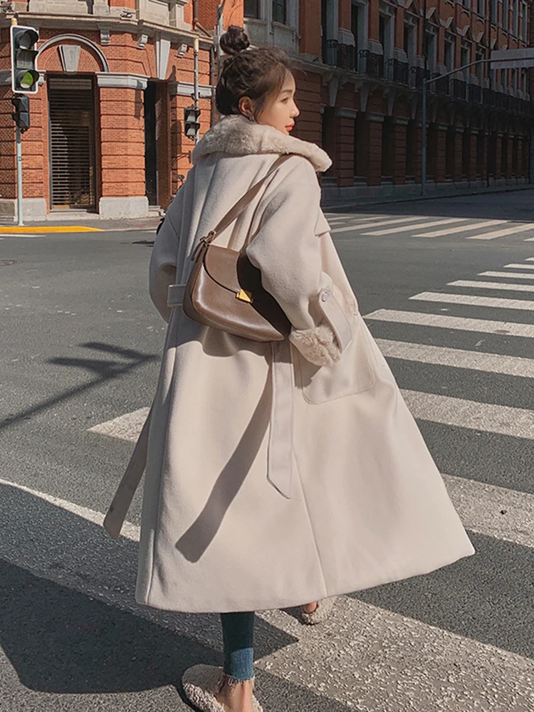 Новогоднее пальто красная шерстяная куртка женское новое осенне-зимнее