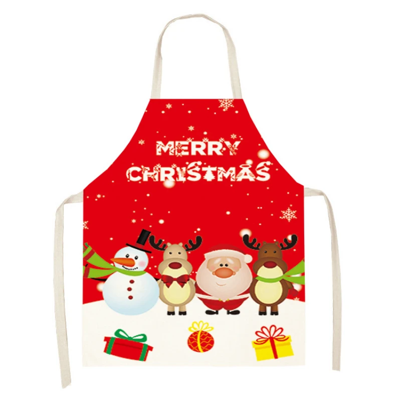 

Фартук льняной с мультяшным принтом для взрослых и детей