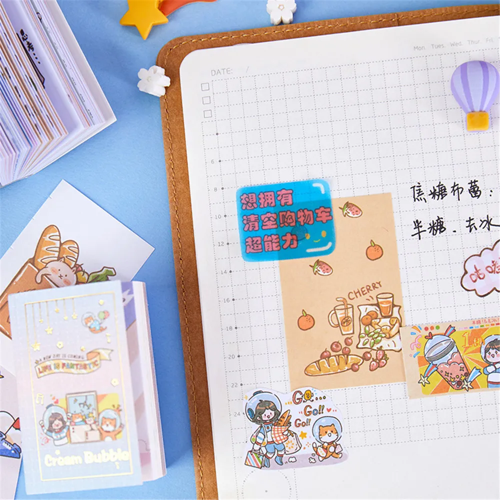 200sheets Cute Ins Style Material Paper Book DIY Scrapbooking Hand Account Memo Pads Planner Kawaii Decorations Craft | Канцтовары для