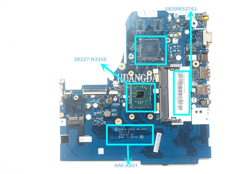 NM-A851 5B20M52763 материнская плата для Lenovo IdeaPad 310-15IAP материнская плата для ноутбука N3350 ЦП