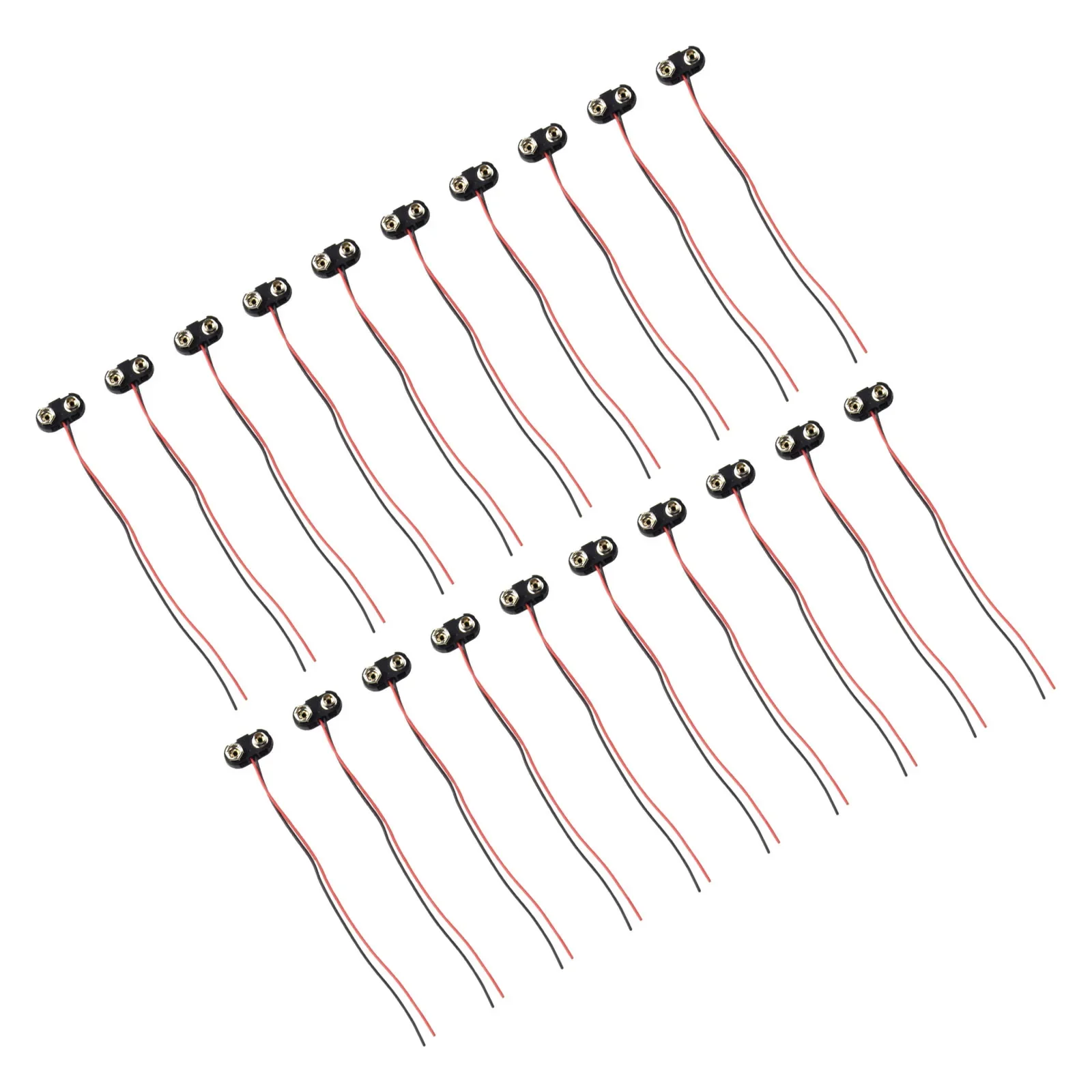 Черный жесткий корпус 9 В Т-образный зажим для аккумулятора разъем 20 шт. материалы