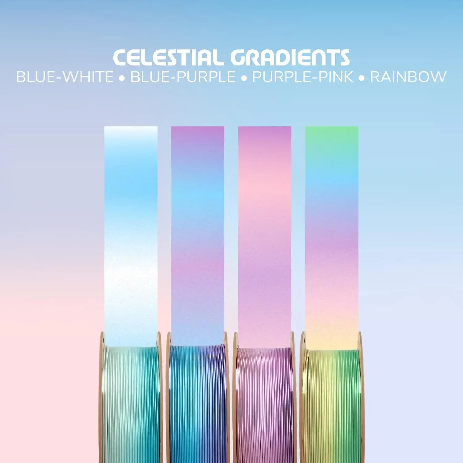 Фото Филамент Polymaker Panchroma Gradient Celestial PLA 1.75 мм, 1 кг, бесшовный радужный градиентный материал для 3D-принтеров №4