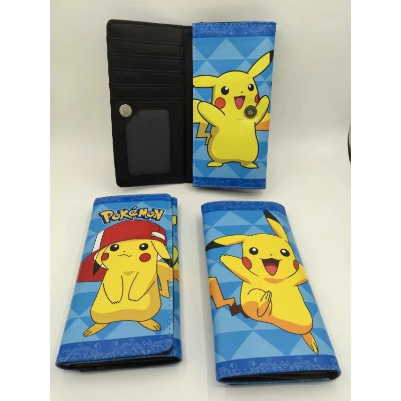 New Pokemon Cartoon Purse Pikachu Bulbasaur Charmander Squirtle Anime Printed Key Storage Bag Wallet Portable Card Holder Gifts