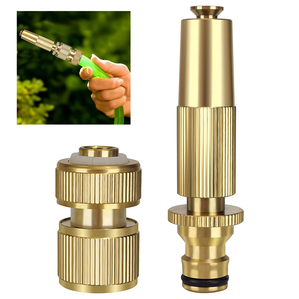

Brass Garden Hose Spray Nozzles With Quick Hose Connector Adjustable Pressure Set Sprinkler System Tools Spray Nozzle Spray