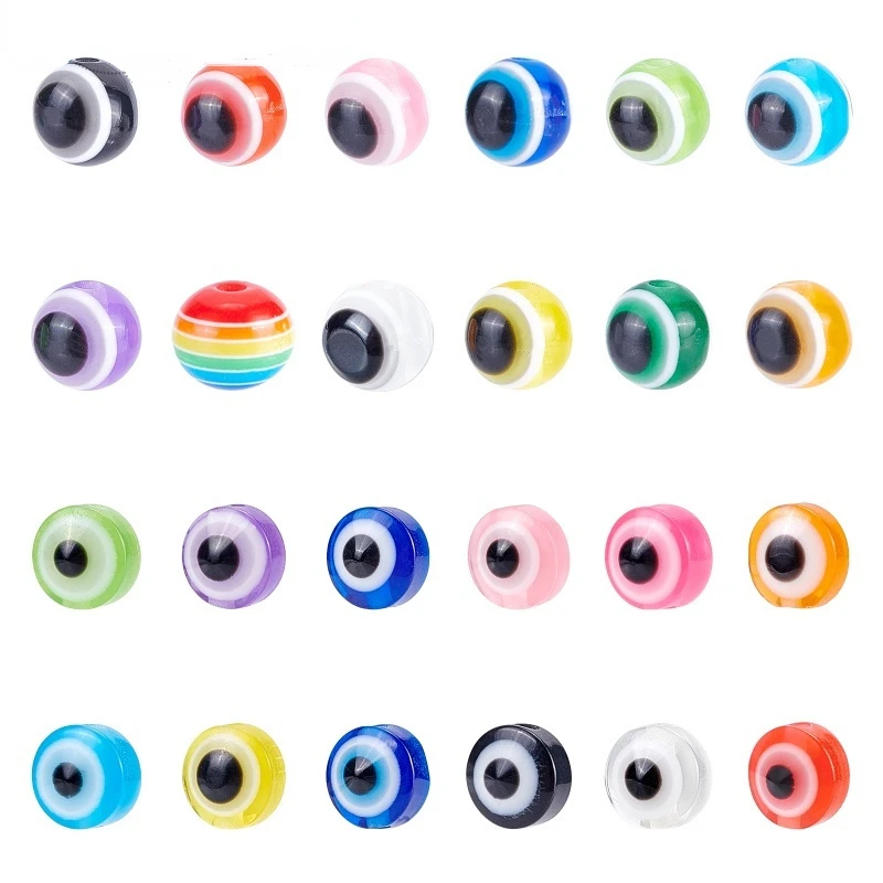 

200~1800pcs Ghana Jamaica Reggae Stripe Resin Beads Round Colorful for Jewelry Making