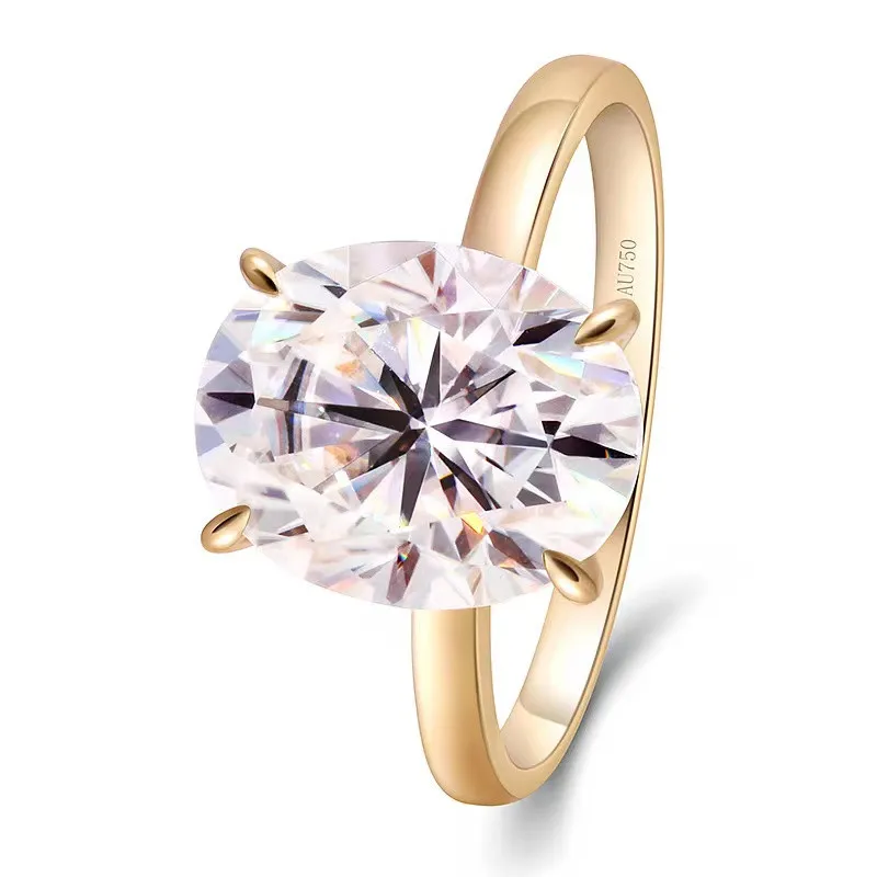 Private order 5 carats of moissanite 18k gold ring with large particles Luxury jewelry designer