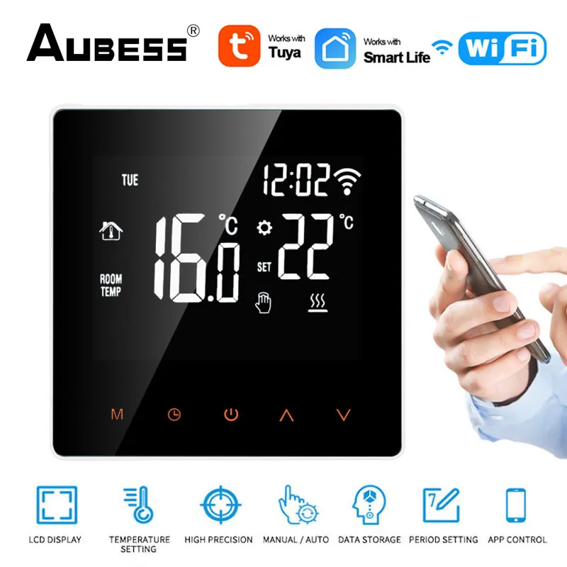 

Tuya WiFi Smart Thermostat Temperature Controller for Electric Floor Heating Water/Gas Boiler Voice Control Alexa Google Home