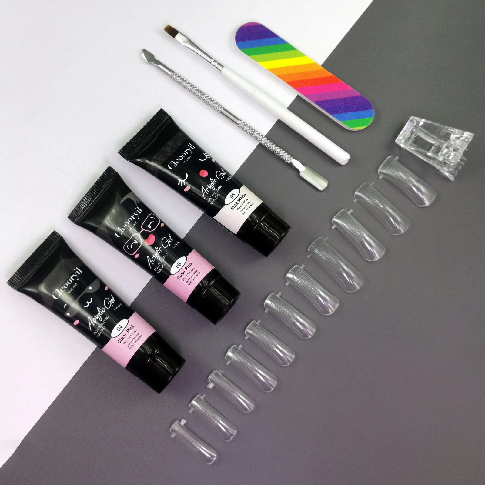 Набор из 8 шт. 15 мл гель для наращивания ногтей полуперманентный стартовый