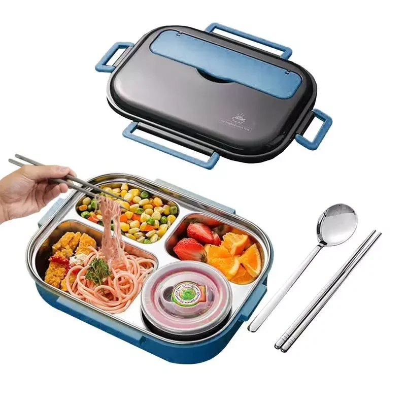 

Bento Box Ланч-бокс для взрослых 4 отделения, бэнто-бокс, герметичные термоконтейнеры для ланча 1500 мл, Ланч-бокс