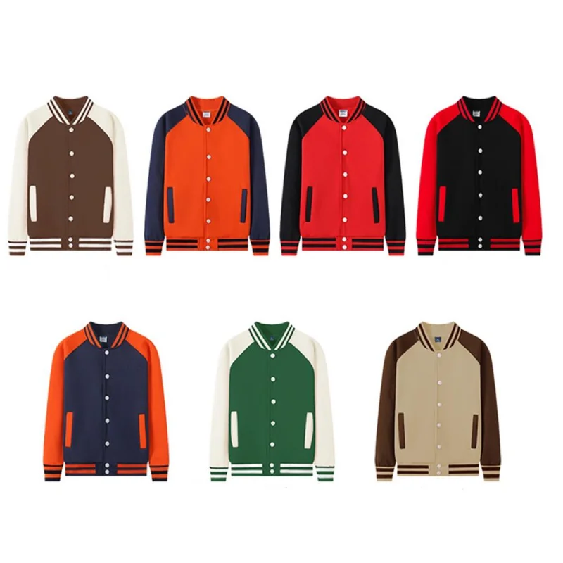 

College Baseball Jacket For Men Women Customizable Logo College Team Uniform Coat Autumn/winter Street Vintage Baseball Jacket
