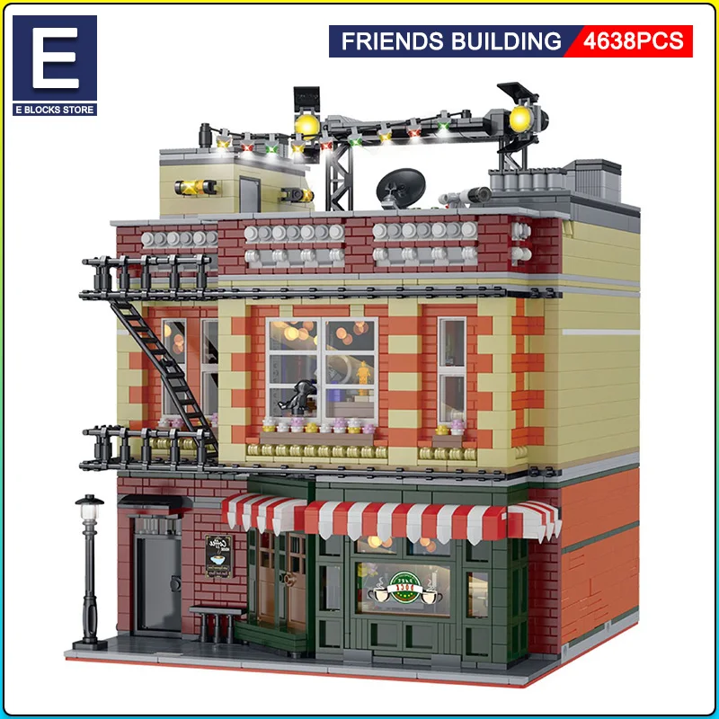 

MOC-34463 Friends Apartment Modular Building Blocks Street View Compatible with Lego City Architecture Models Toys for Boy Gifts