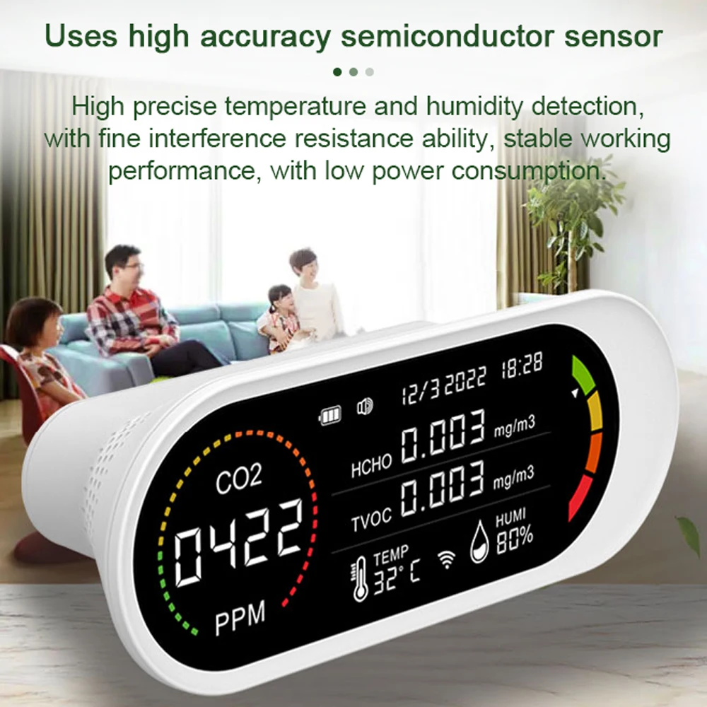 

Air Monitor CO2 Carbon Dioxide Detector Greenhouse Warehouse Air Quality Temperature Humidity Monitor Fast Measurement Meter